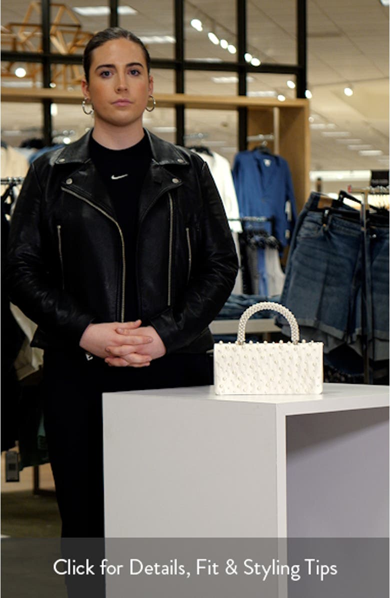 Gaia Faux Pearl Top Handle Bag, sales video thumbnail