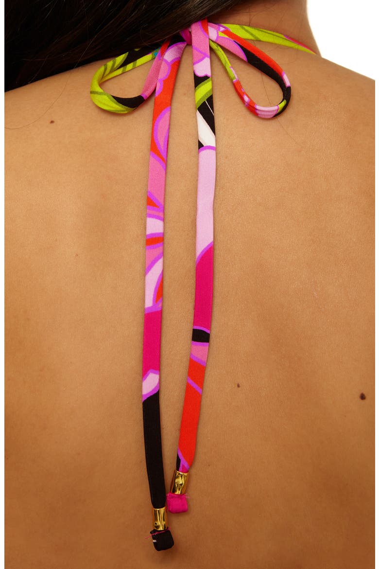 Bougainvillea Bandeau Bikini Top, Alternate, color, BLACK MULTI