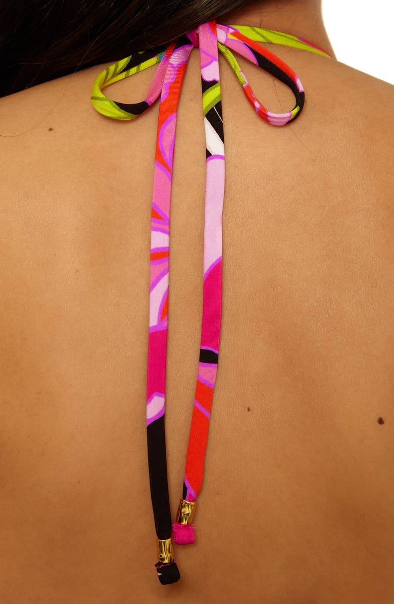 Trina Turk Bougainvillea Bandeau Bikini Top, Alternate, color, Black Multi