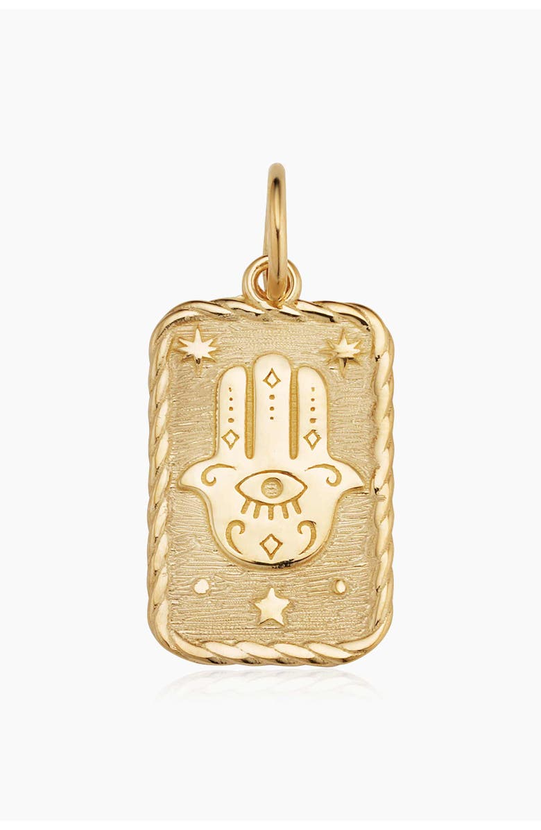 Oradina 14K Yellow Gold Hamsa Pendant Charm, Main, color, Yellow Gold