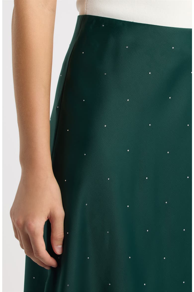 Embellished Bias Cut Maxi Skirt, Alternate, color, PINE FOREST