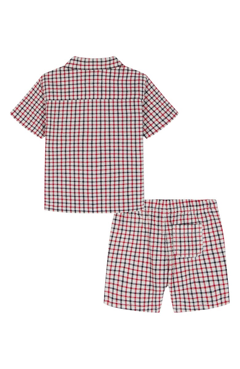 Tommy Hilfiger Short Sleeve Button-Up Shirt & Shorts Set, Alternate, color, Red