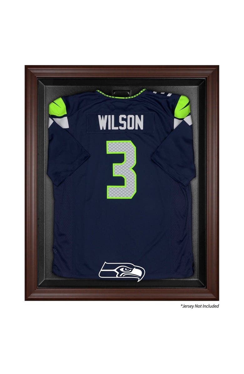 FANATICS AUTHENTIC Seattle Seahawks Brown Framed Logo Jersey Display Case, Main, color,