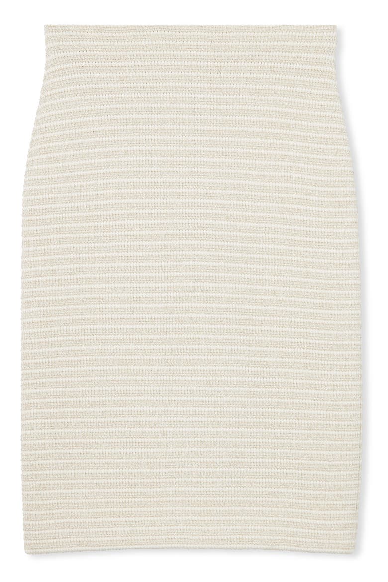 Stripe Metallic Tweed Pencil Skirt, Main, color, ECRU
