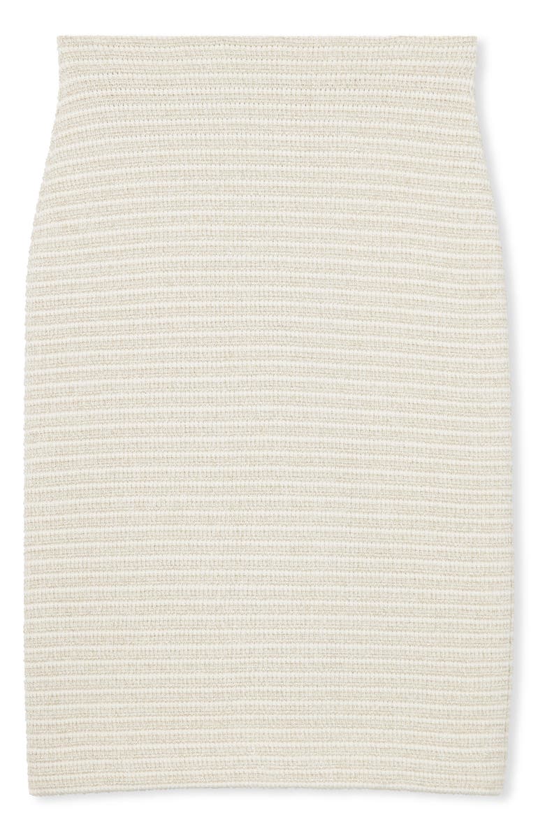 ST. JOHN Stripe Metallic Tweed Pencil Skirt, Main, color, 