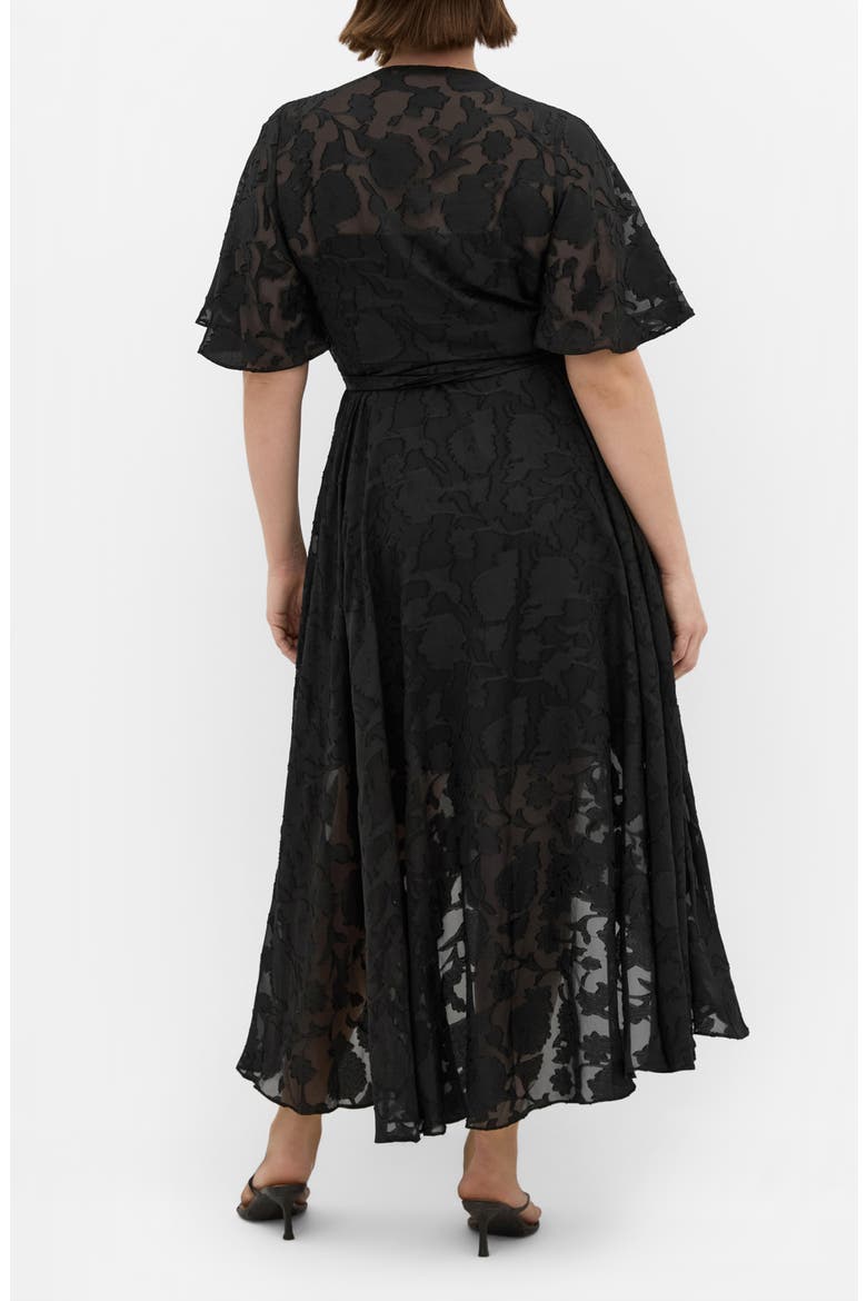 Maxi Love Burnout Wrap Dress, Alternate, color, BLACK