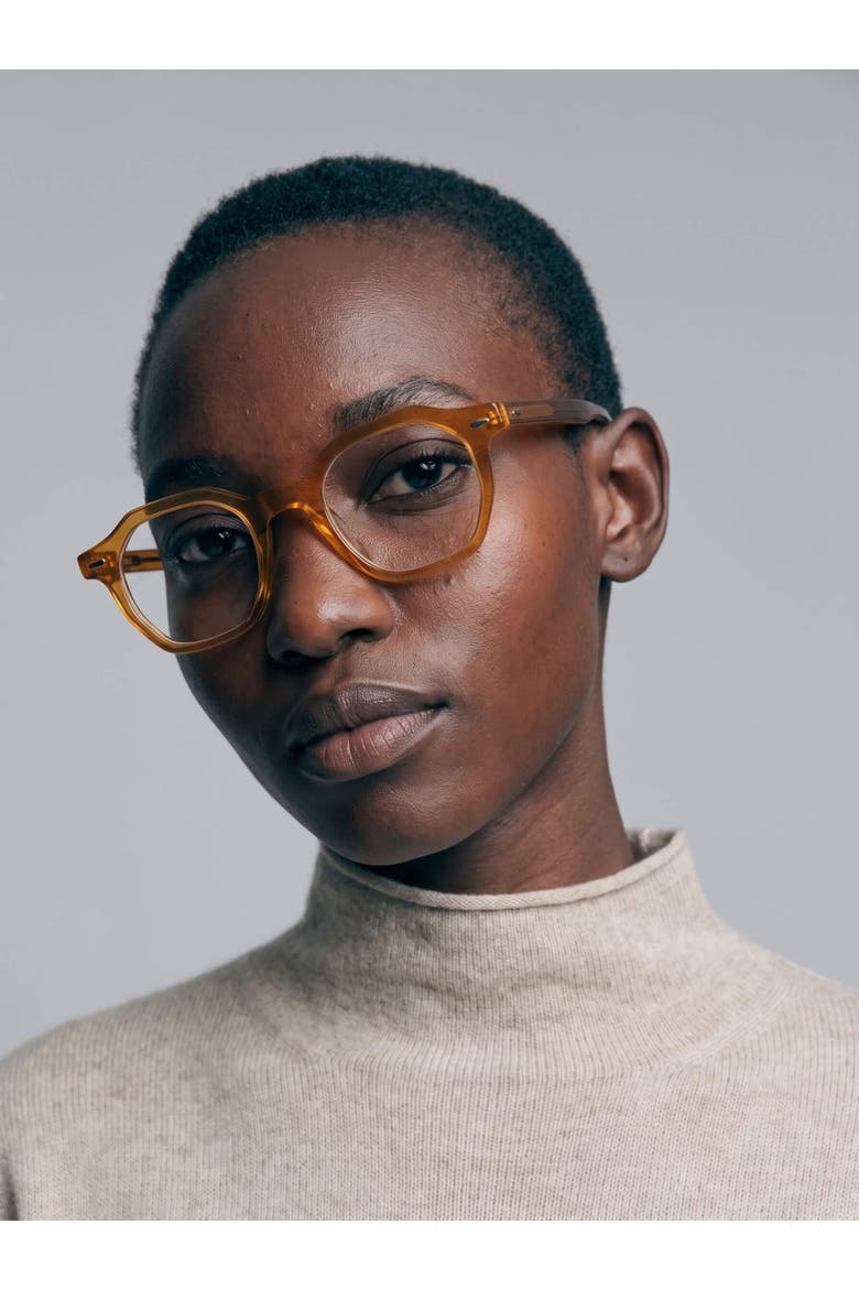 Oakwood 46mm Geometric Eyeglasses, Alternate, color, Orange Sandalwood