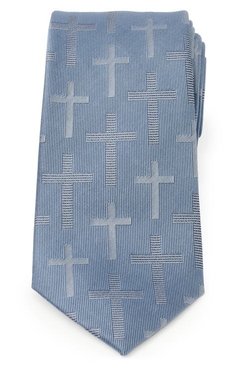 Textured Cross Silk Tie