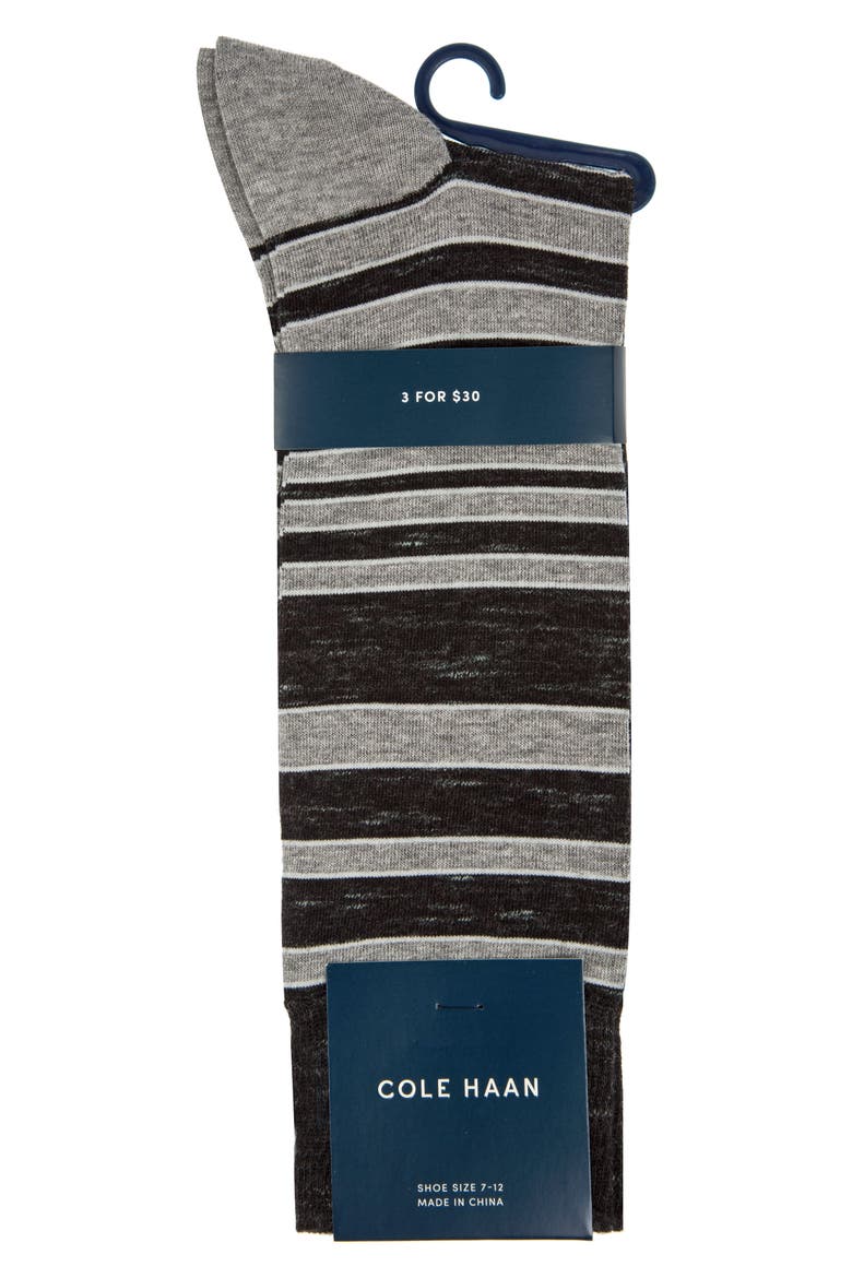 Stripe Socks, Alternate, color, BLACK RAIN HEATHER