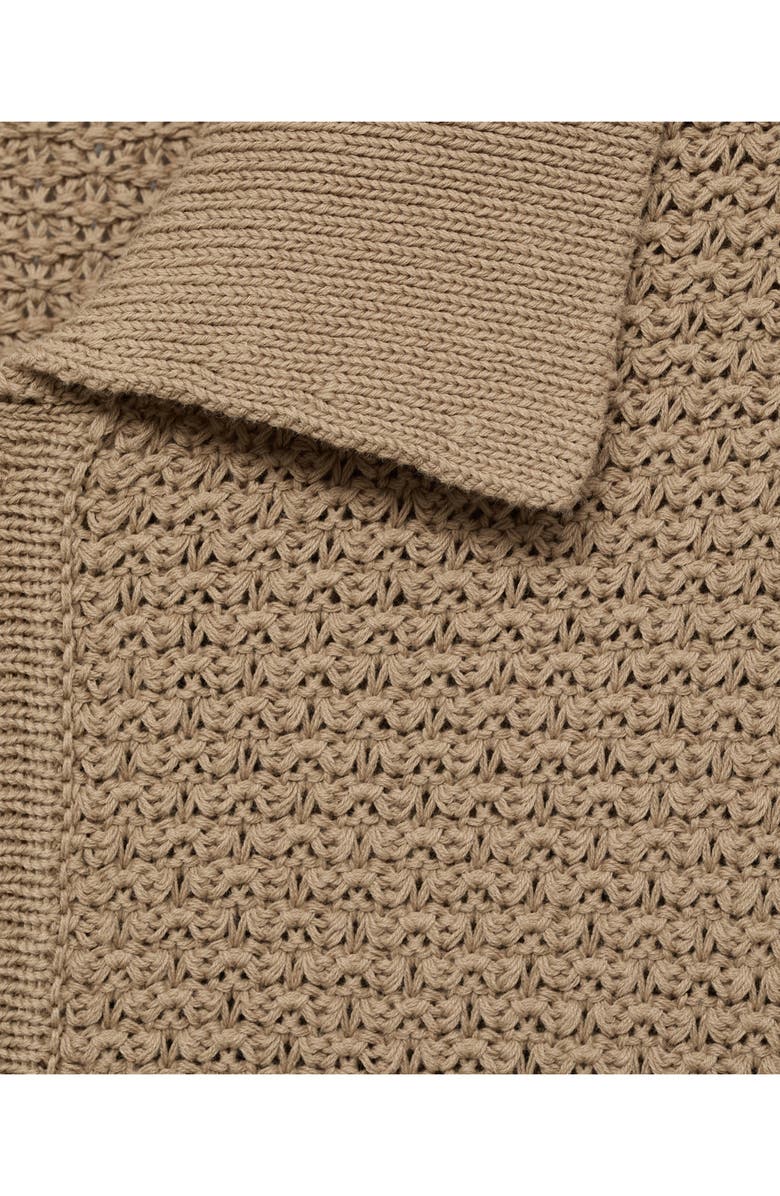 MANGO Textured Cotton Blend Button-Up Shirt, Alternate, color, 