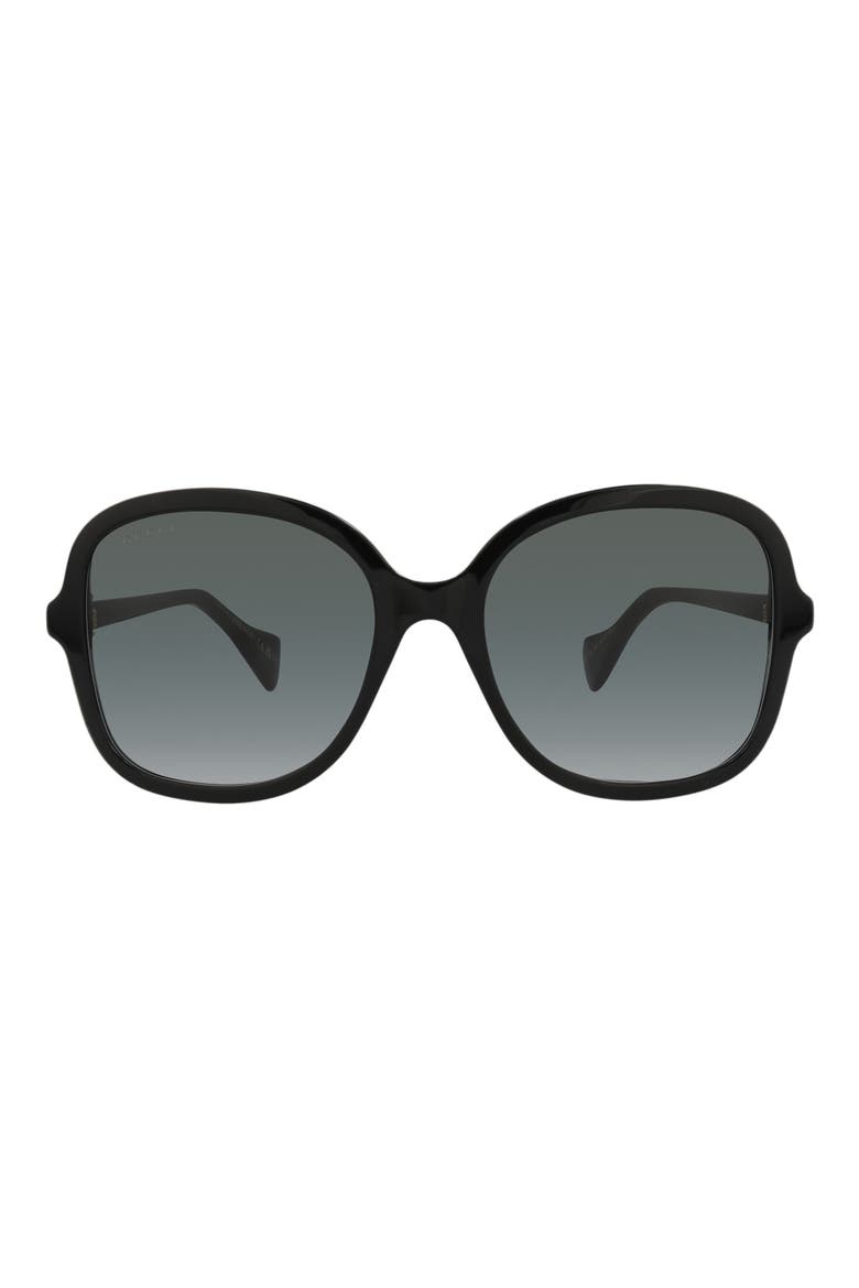 56mm Butterfly Sunglasses, Main, color, BLACK BLACK GREY
