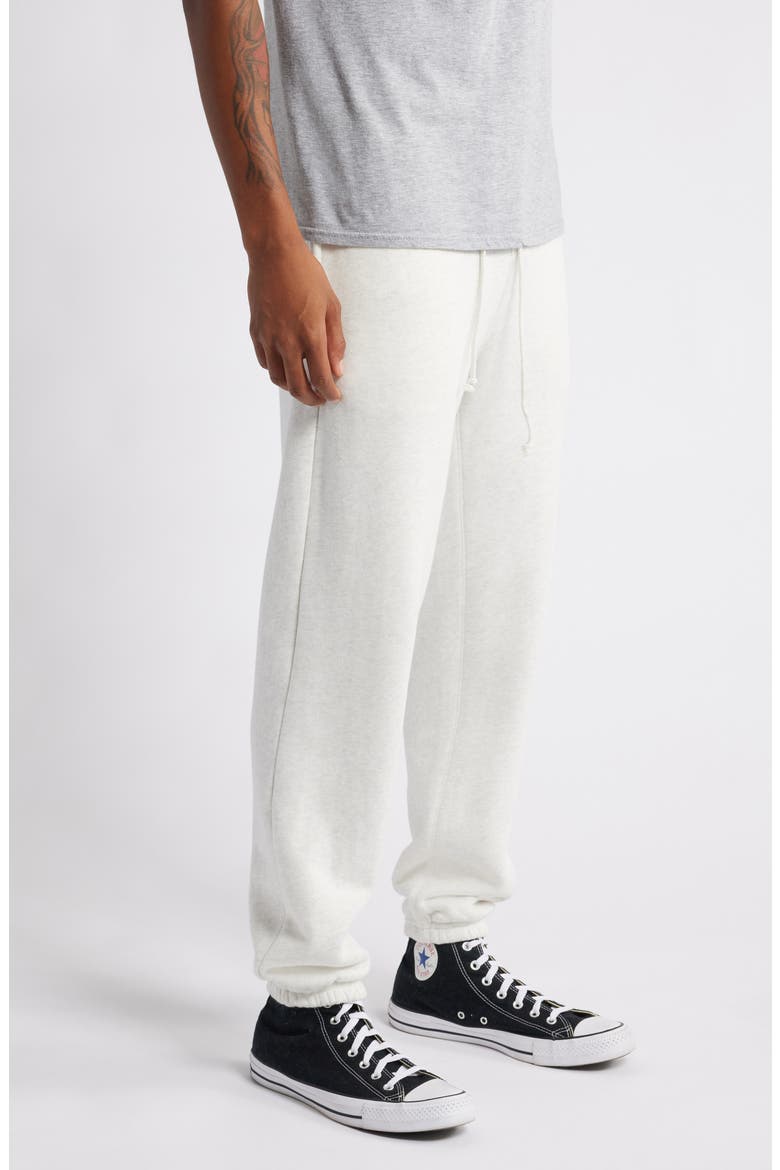 Core Organic Cotton Brushed Terry Sweatpants, Alternate, color, VINTAGE SNOW HEATHER