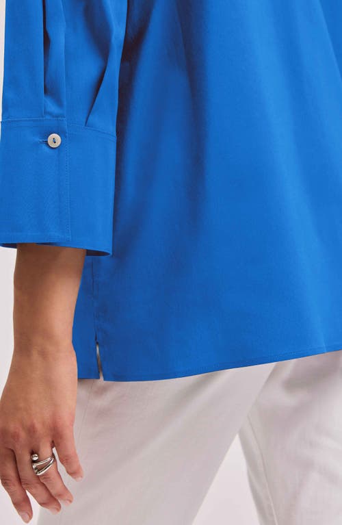 Foxcroft Julia Stretch Cotton Blend Shirt In Cobalt Blue