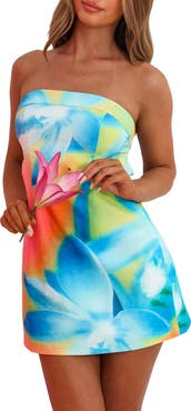Kulani Kinis Strapless Floral Minidress
