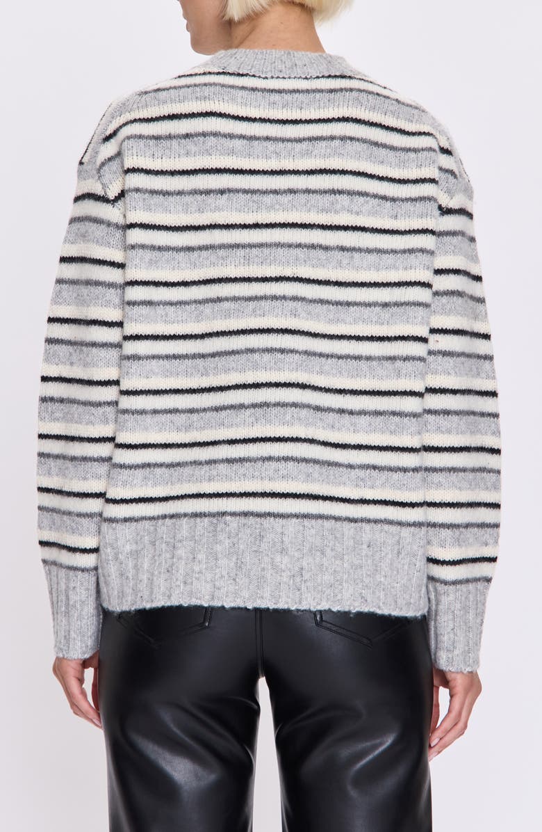 Pistola Hanna Crewneck Stripe Sweater, Alternate, color, Grey White Stripe