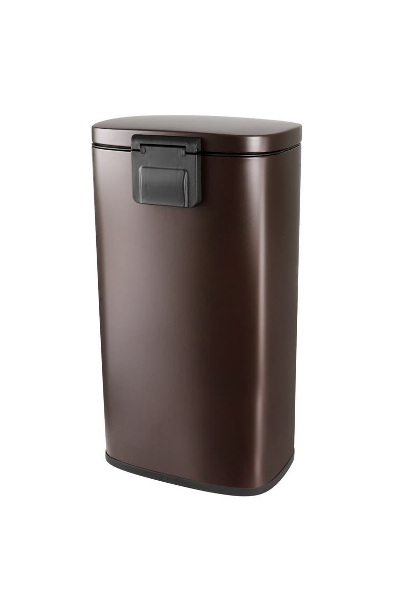 Elama 3 Piece 8 Gallon and 1.3 Gallon Stainless Steel Step Trash Bin Combo Set with Slow Close Mechanism, Alternate, color,