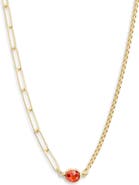 MESHMERISE Mix Chain Oval Crystal Necklace