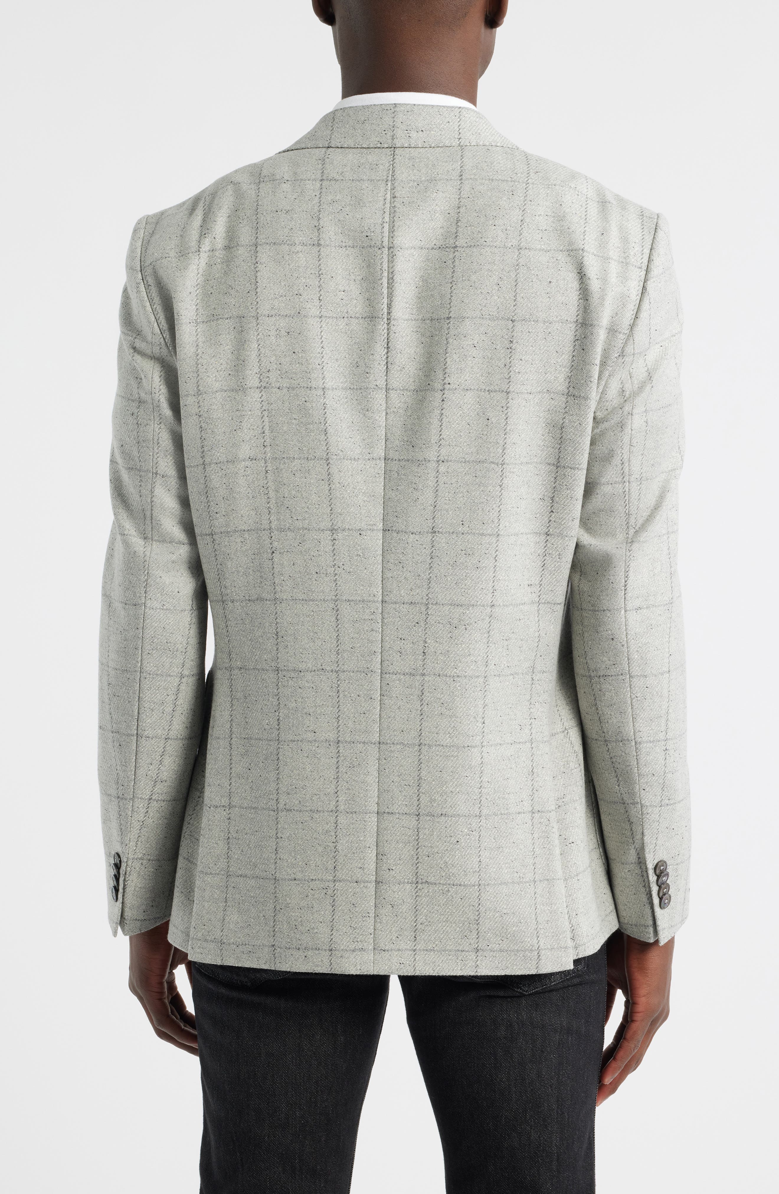 Hutson Slim Fit Windowpane Wool Blend Sport Coat - image 2