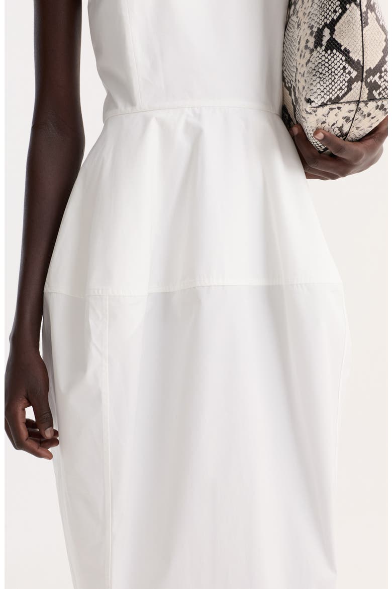 Sculptural Cotton Poplin Midi Dress, Alternate, color, OPTIC WHITE