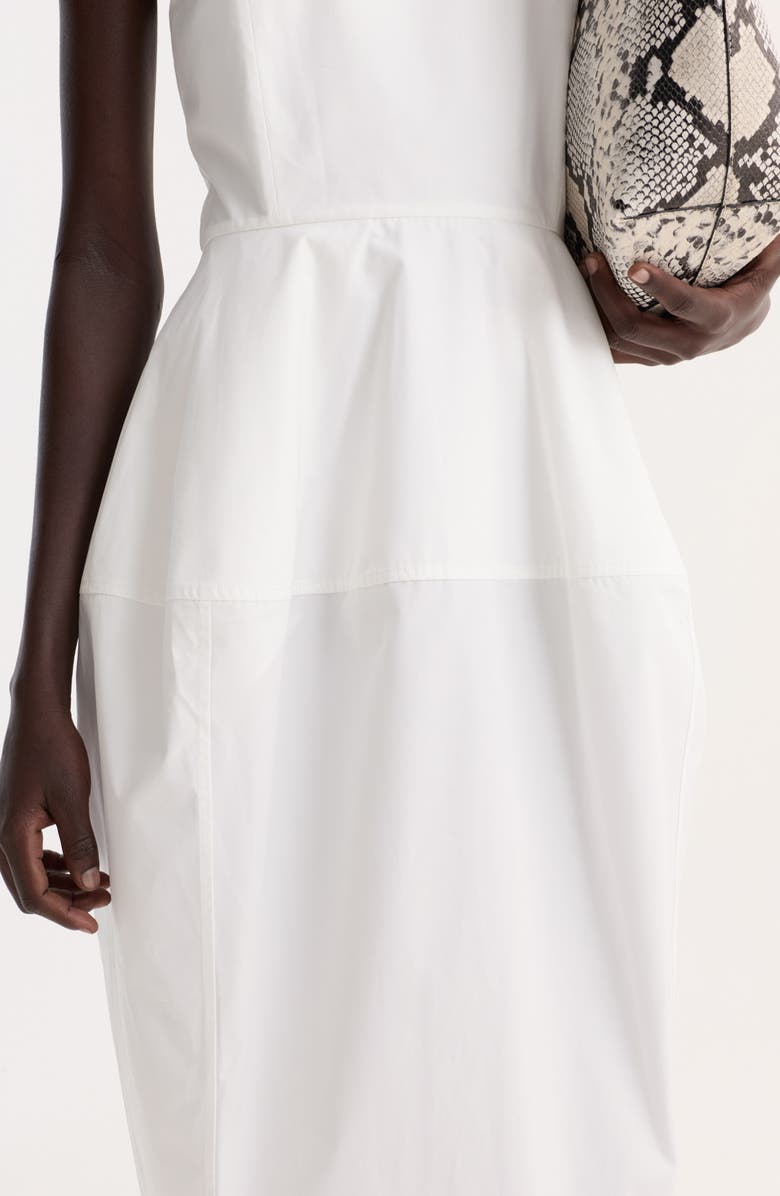 Róhe Sculptural Cotton Poplin Midi Dress, Alternate, color, Optic White