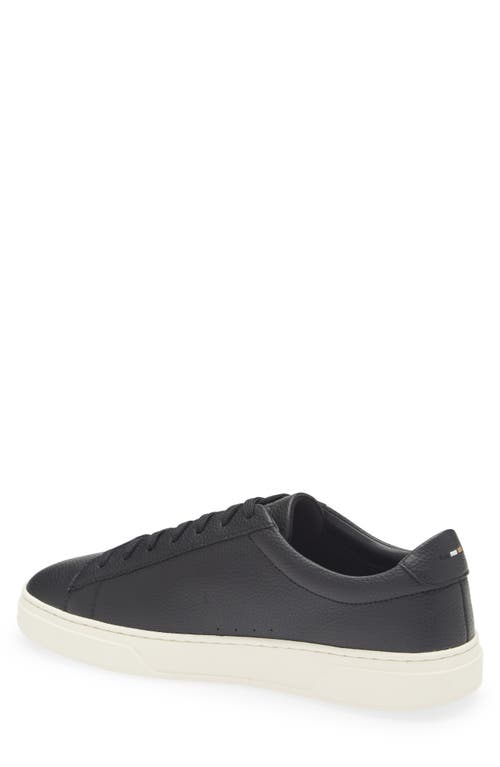 Hugo Boss Low-top Trainers In Grained Faux Leather In Black