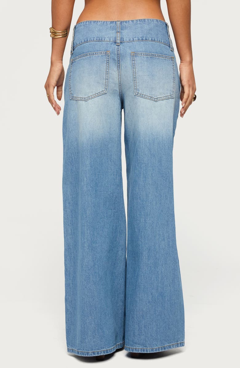 EDIKTED Wide Waist Low Rise Baggy Jeans, Alternate, color, Light-Blue