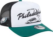 New Era Men's New Era White/Midnight Green Philadelphia Eagles Foodie 9FIFTY A-Frame Trucker Snapback Hat