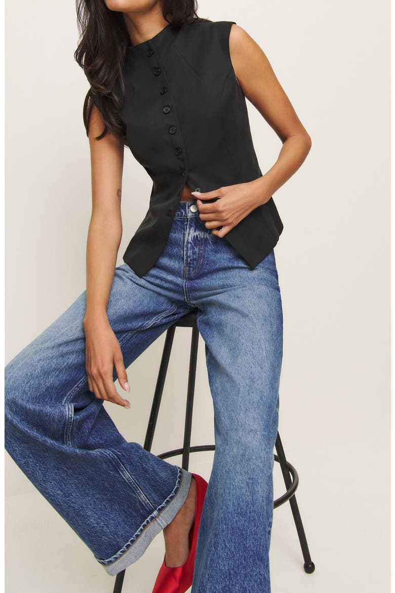 Lottie Cutaway Vest, Alternate, color, BLACK