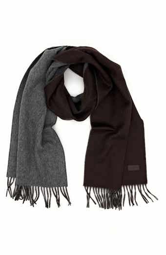 Hickey Freeman Double Face Merino Wool Fringe Scarf