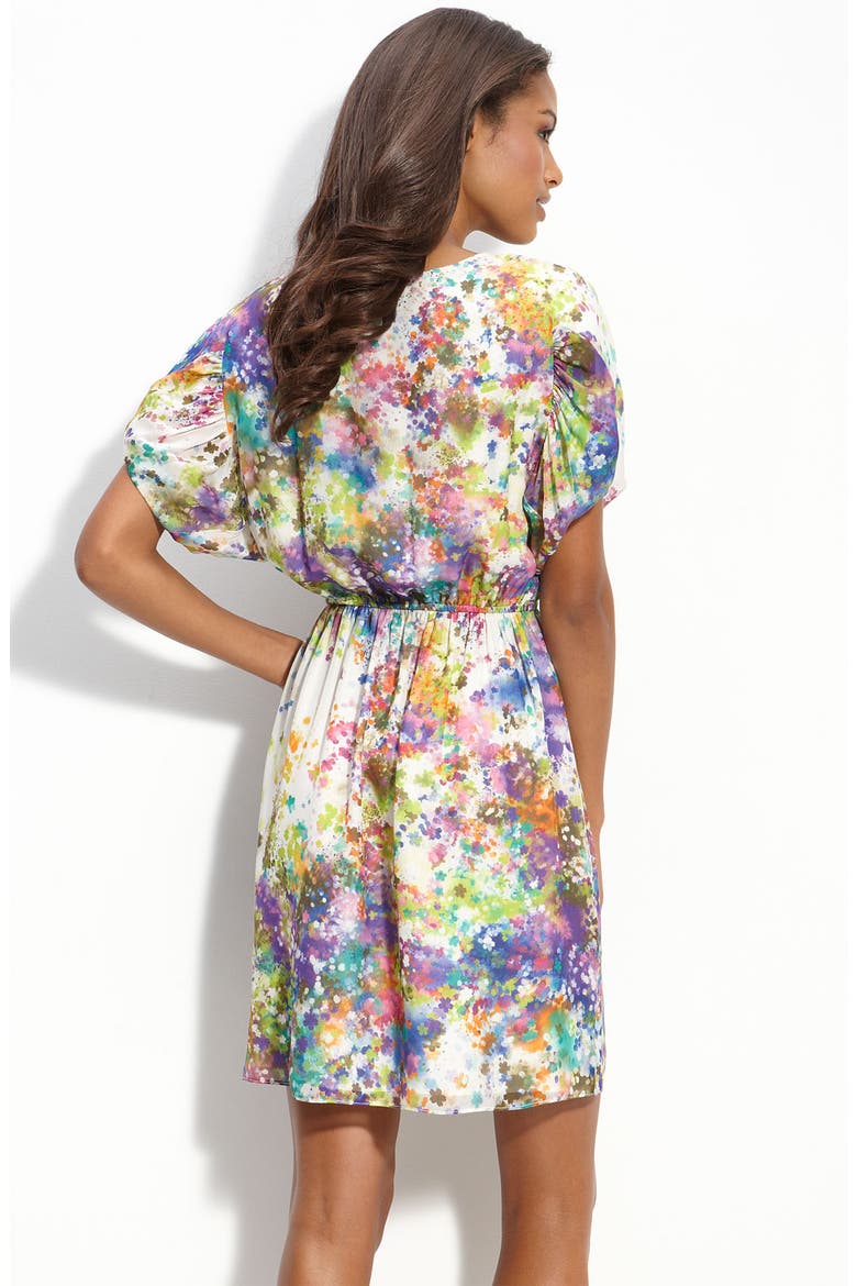 Floral Print Chiffon Dress, Alternate, color, WHITE/ PURPLE