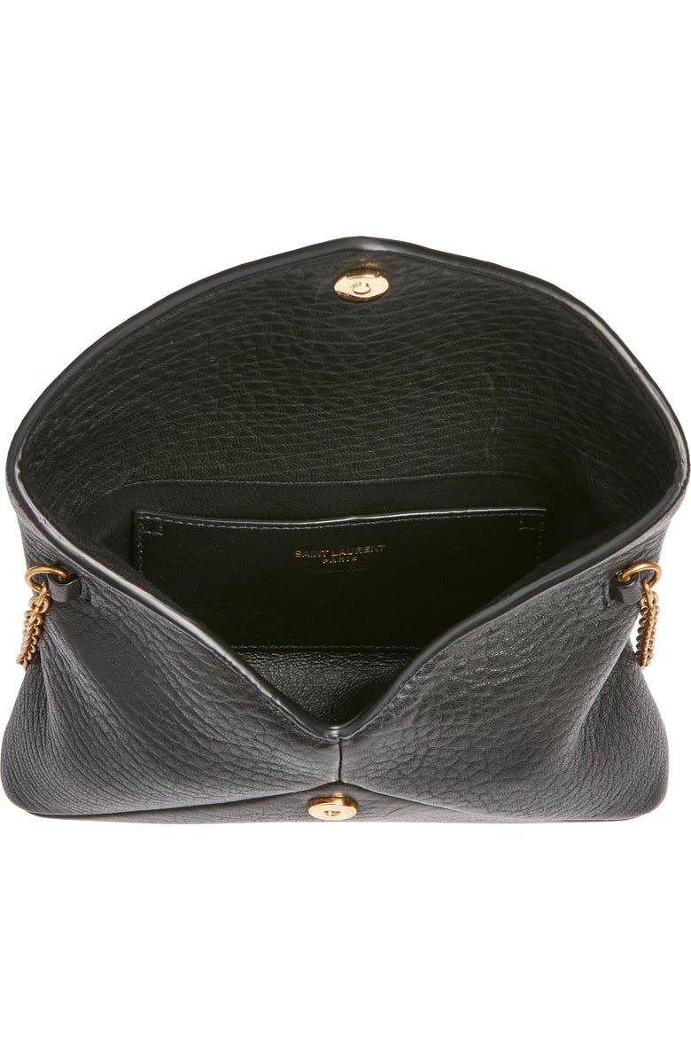 Saint Laurent Small Leather Crossbody Bag, Alternate, color, Noir