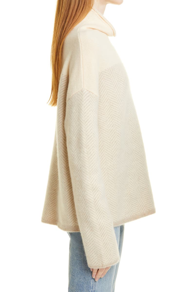 Nordstrom Signature Herringbone Cashmere Sweater, Alternate, color, Beige- Tan Chevron