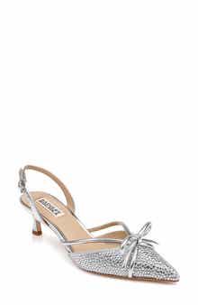 Badgley Mischka Collection Angelina Slingback Pointed Toe Kitten Heel Pump