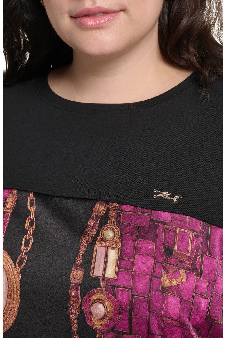 Placed Print Top, Alternate, color, CHERRY LACQUER COMBO