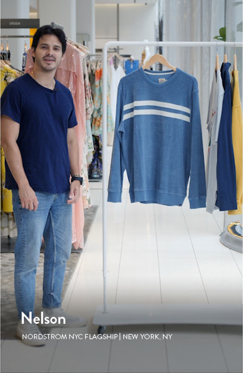 Cabana Surf Stripe Terry Cloth Crewneck Sweatshirt, sales video thumbnail