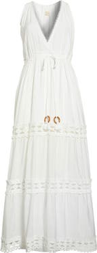 Elan Cutout Trim Sleeveless Cover-Up Maxi Dress