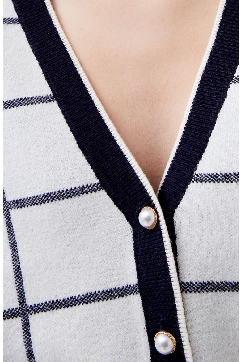 Check Cardigan, Alternate, color, CLASSIC CREAM-MARINE