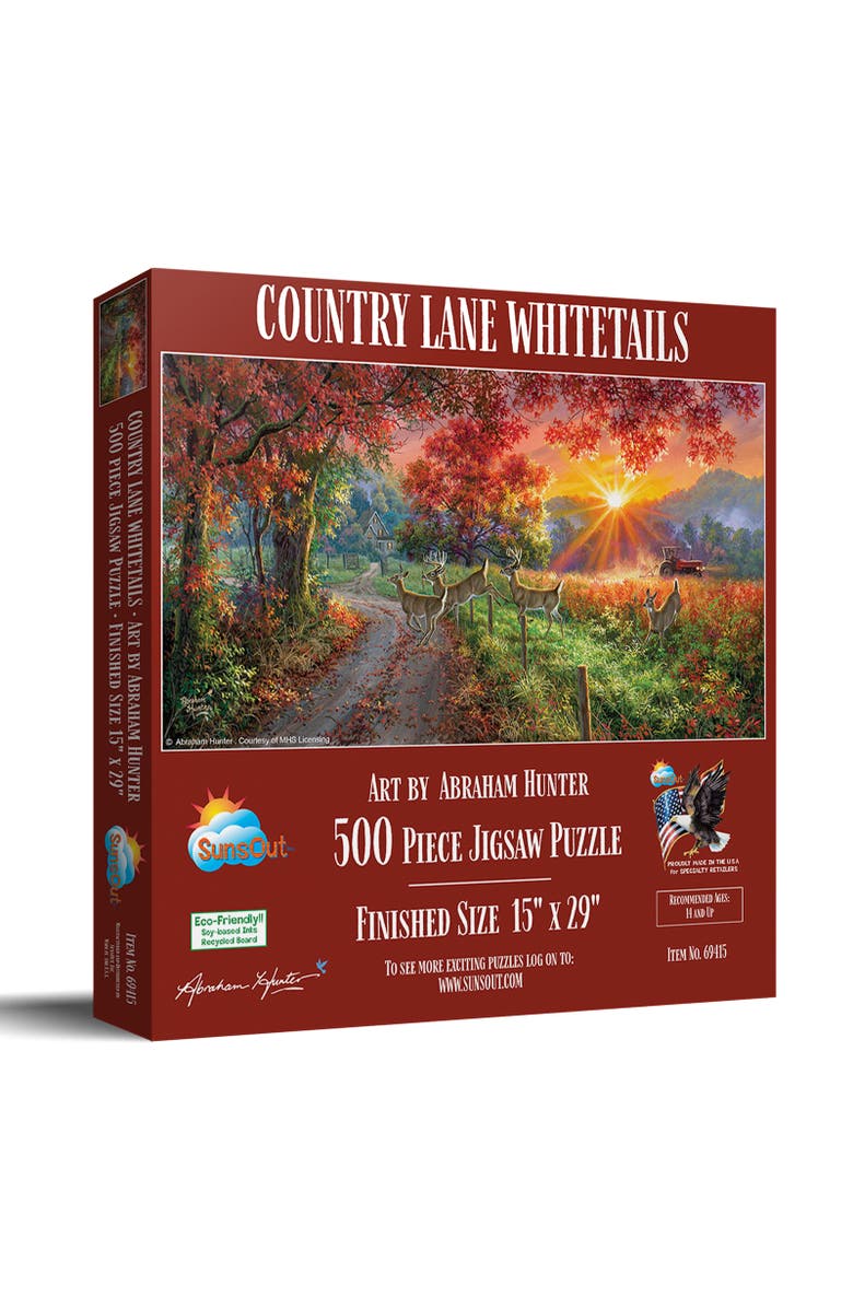 Sunsout Country Lane Whitetails 500 piece Jigsaw Puzzle for Adults, Main, color, Multicolor