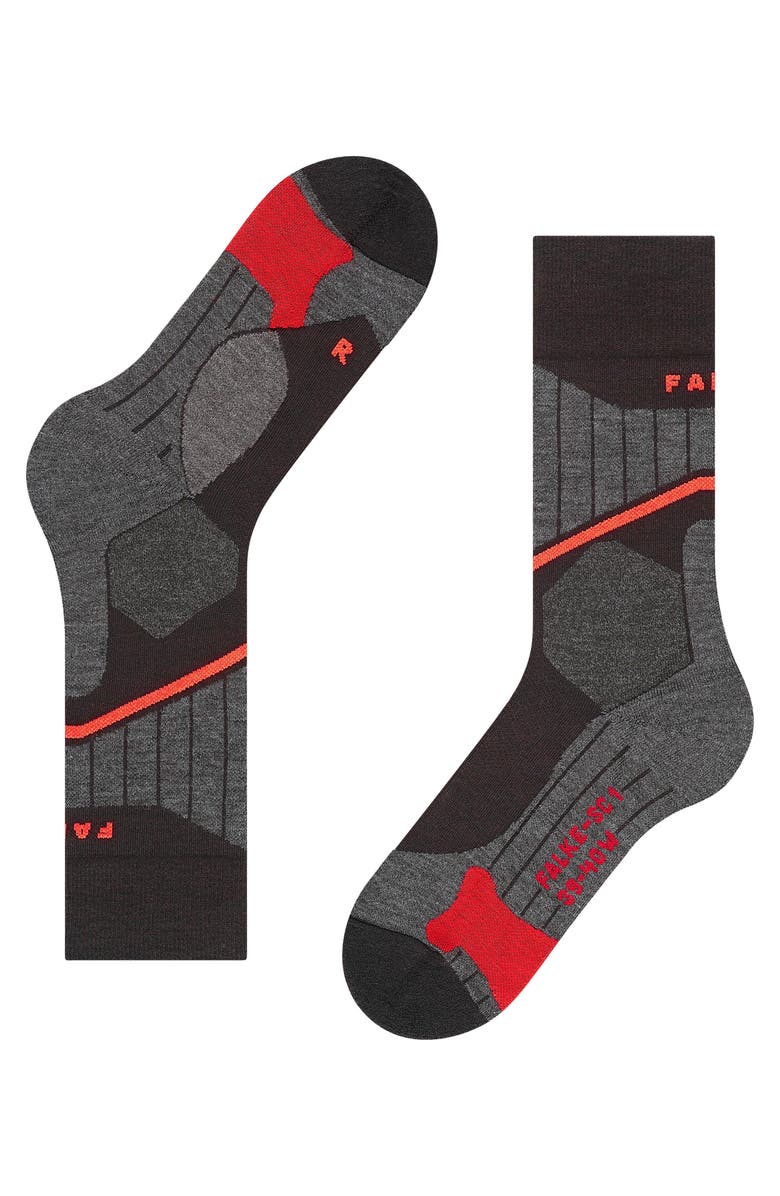 Falke SC1 Cross Country Ski and Skate Socks, Alternate, color, Black-Mix