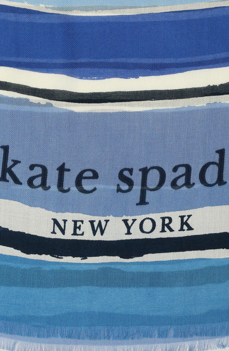 Kate Spade New York ocean stripe oblong scarf, Alternate, color, 