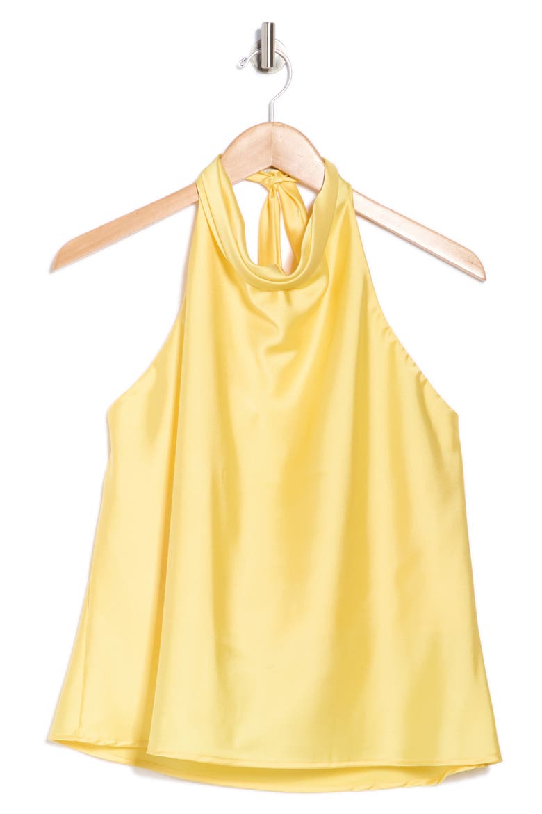 Satin Halter Top, Alternate, color, BUTTER