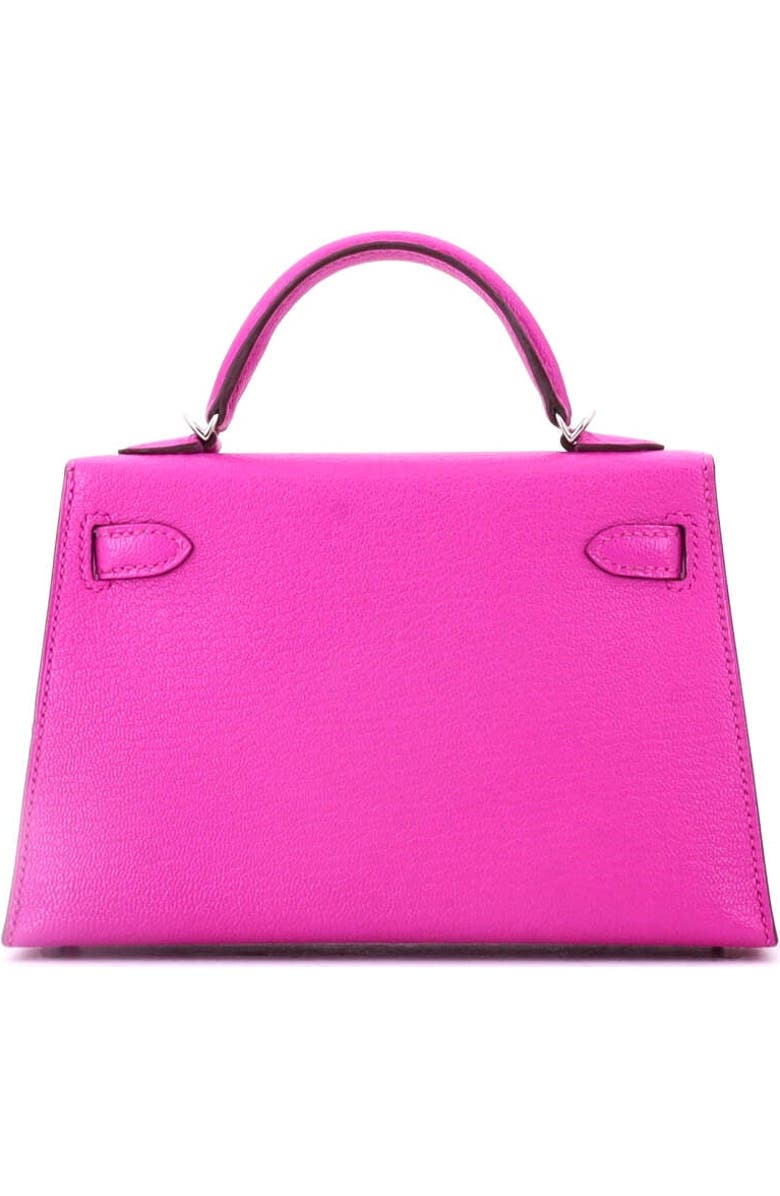 Pre-Owned Hermes Kelly Mini II Bag Pink Chevre Mysore with Palladium Hardware 20, Alternate, color, Rose Pourpre