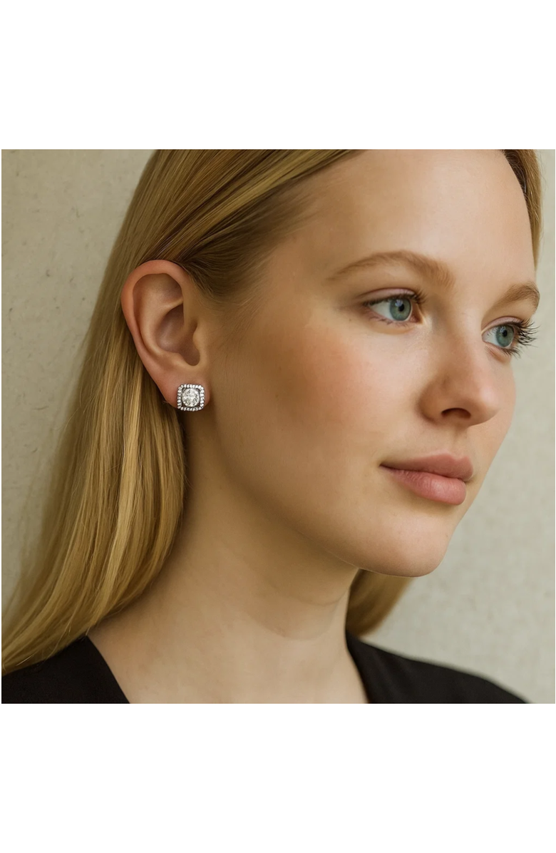 DLORIA Katlyn Crystal Stud Earrings, Alternate, color, Silver