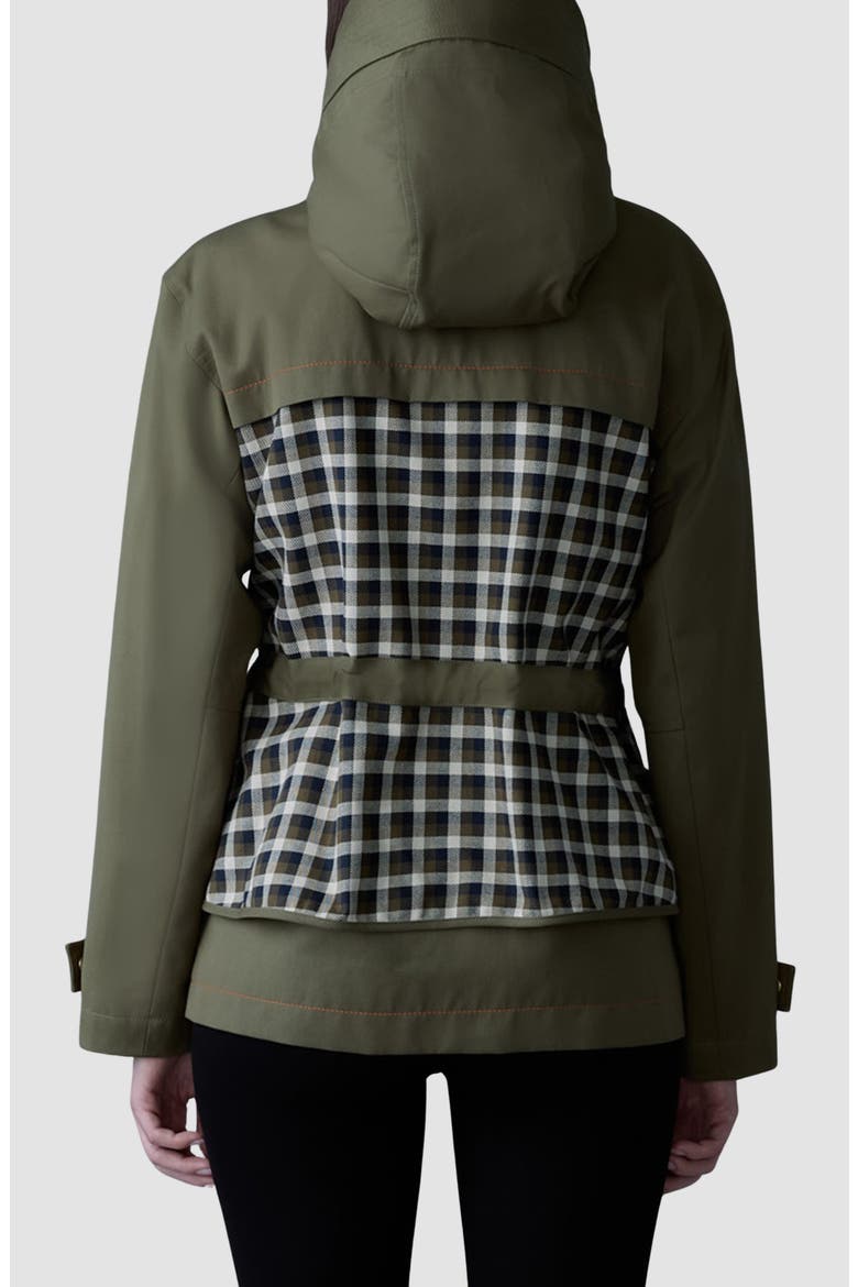 Kaori Hooded Water Resistant Recycled Polyester Blend Jacket, Alternate, color, LIGHT MILITARY