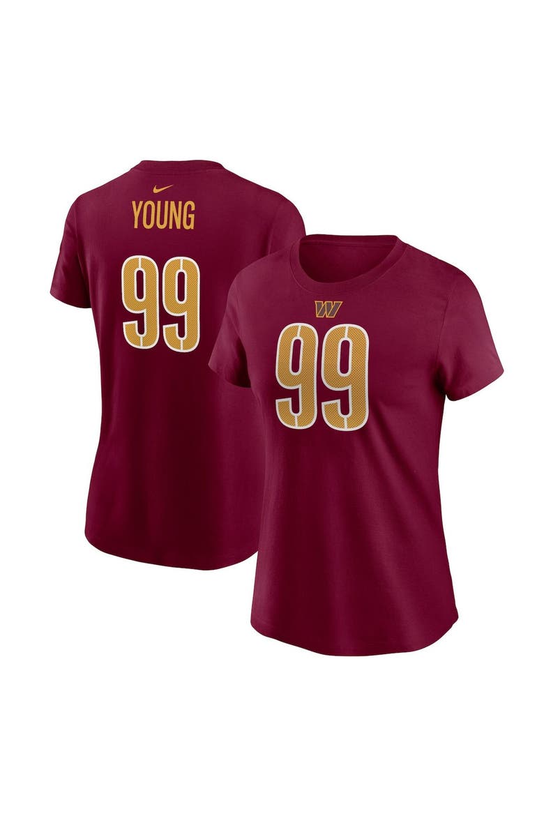 Women's Nike Chase Young Burgundy Washington Commanders Player Name & Number T-Shirt, Main, color, Burgundy