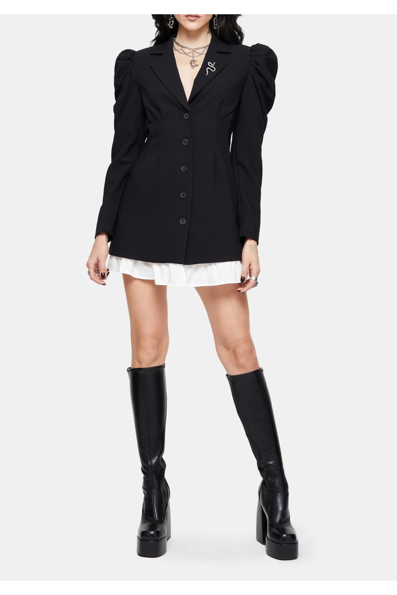 Maura Tailored Blazer Dress, Main, color, Black