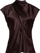 Veronica Beard Leilany Tie Neck Silk Top