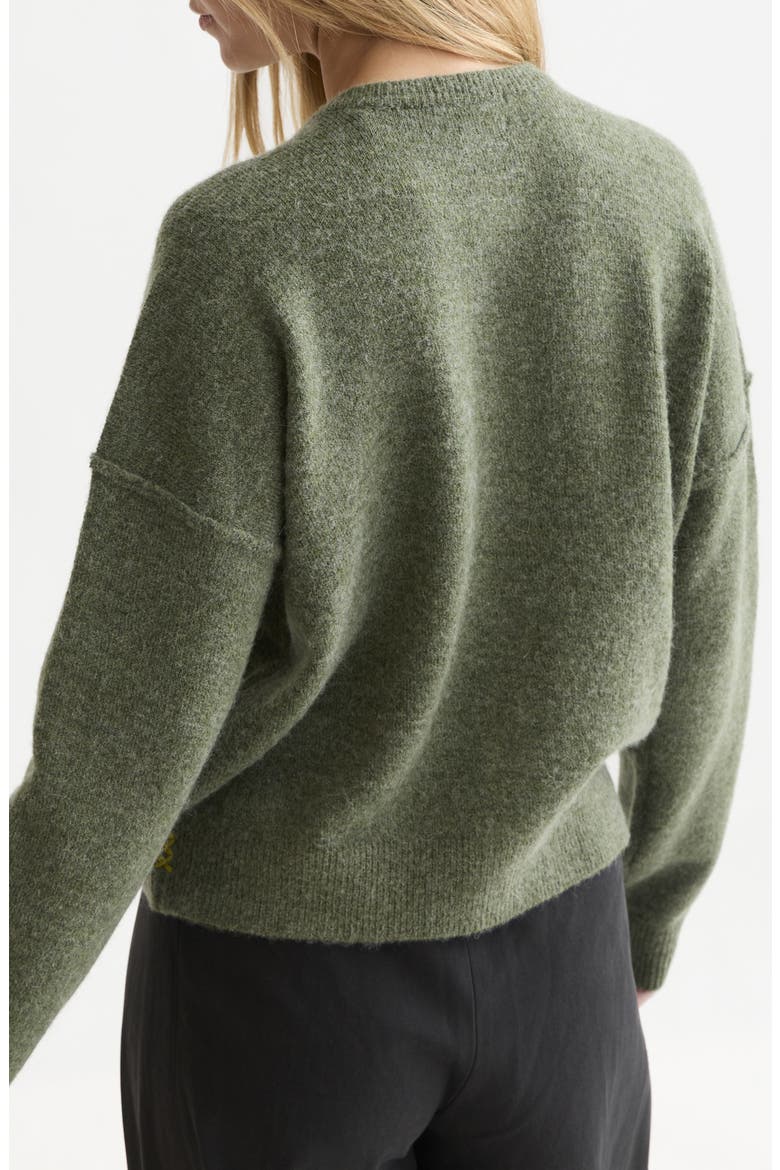 Fuzzy Relaxed Fit Cardigan, Alternate, color, THYME MELANGE