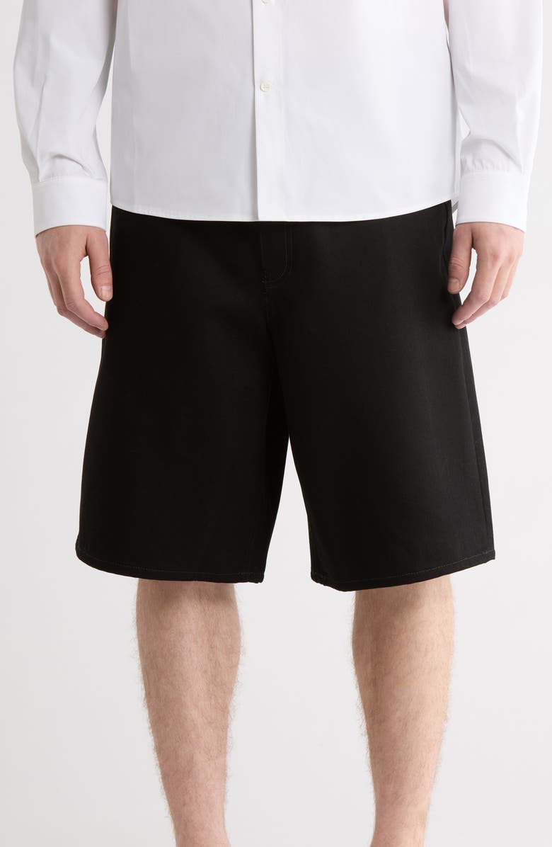 Off-White Single Arrow Skate Denim Shorts, Main, color, Black And White