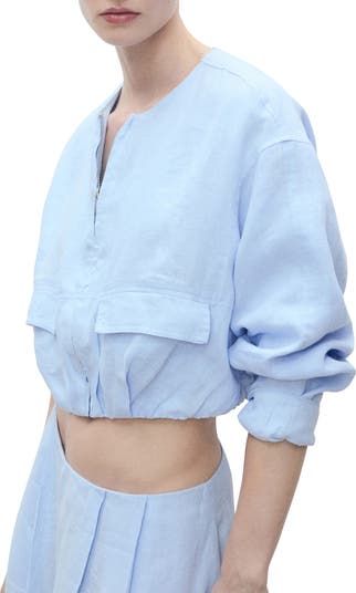 ジャケットその他 IONSEOUL Linen Cropped Jacket BBU1054 CROPPED LINEN JACKET - LIGHT BEIGE | COS